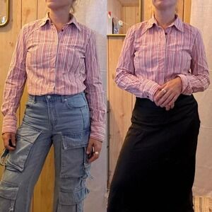 3 FOR $15 DEAL / Tommy‎ Hilfiger Red Striped Button Up Womens Size 6 - PVBUNDLE